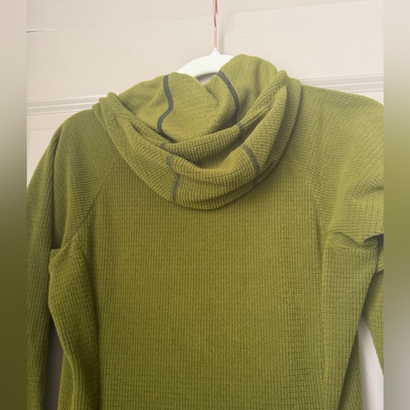 Melanzana Micro Grid Fleece Hoodie Dress Green - Picture 7 of 11